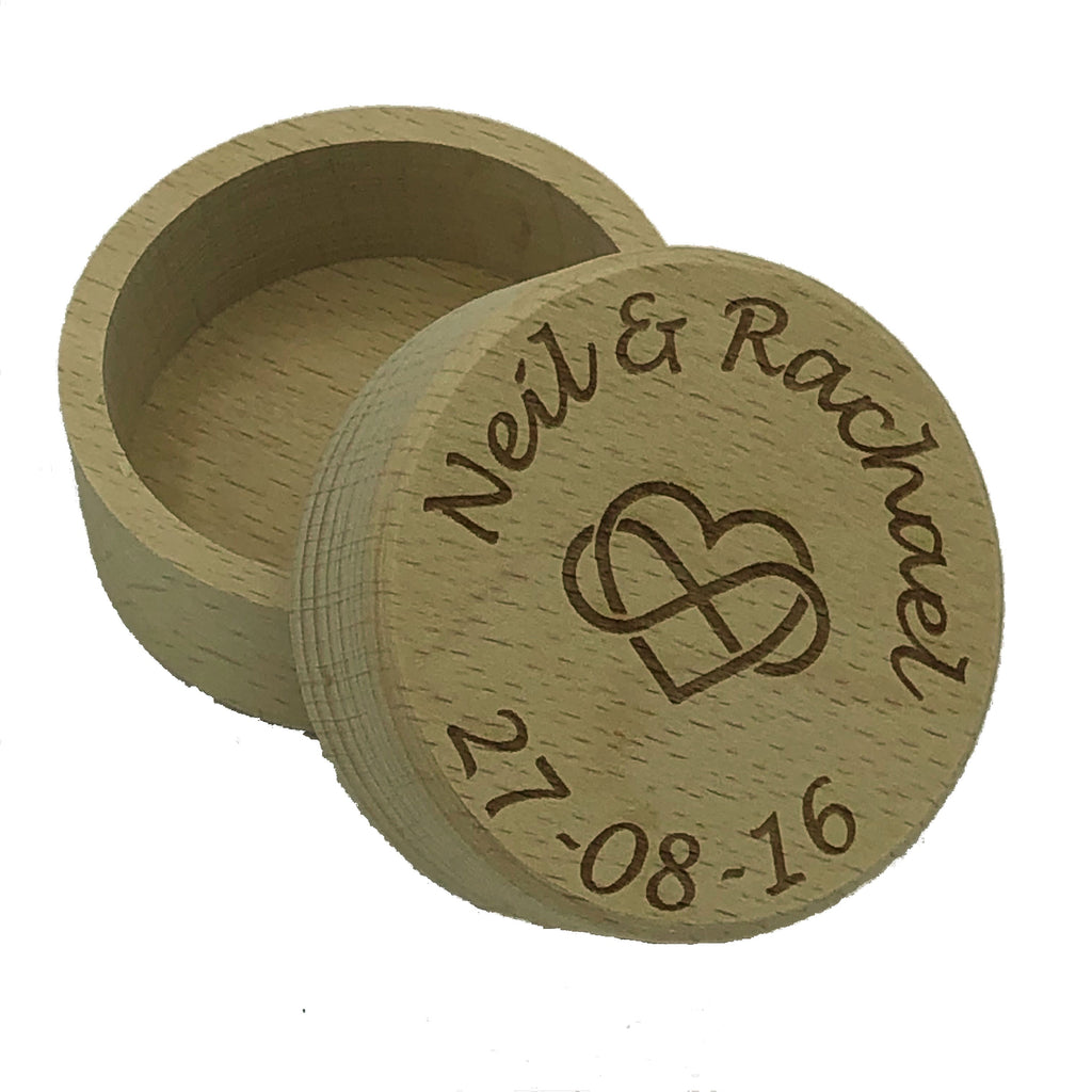 Wooden ring trinket box - personalised