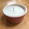 Handmade vegan candle - ceramic dish - pink