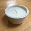 Handmade vegan candle - ceramic dish - white
