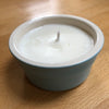 Handmade vegan candle - ceramic dish - blue