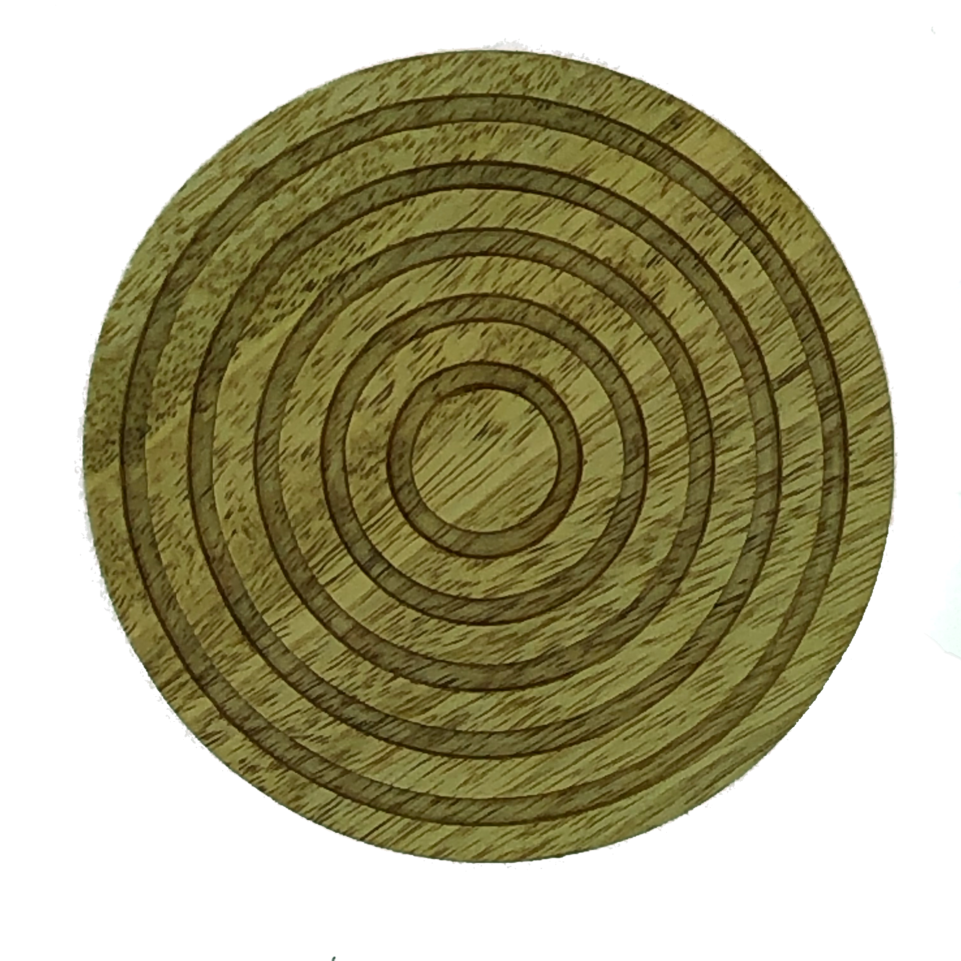 Solid idigbo wooden coasters - carved with concentric circles