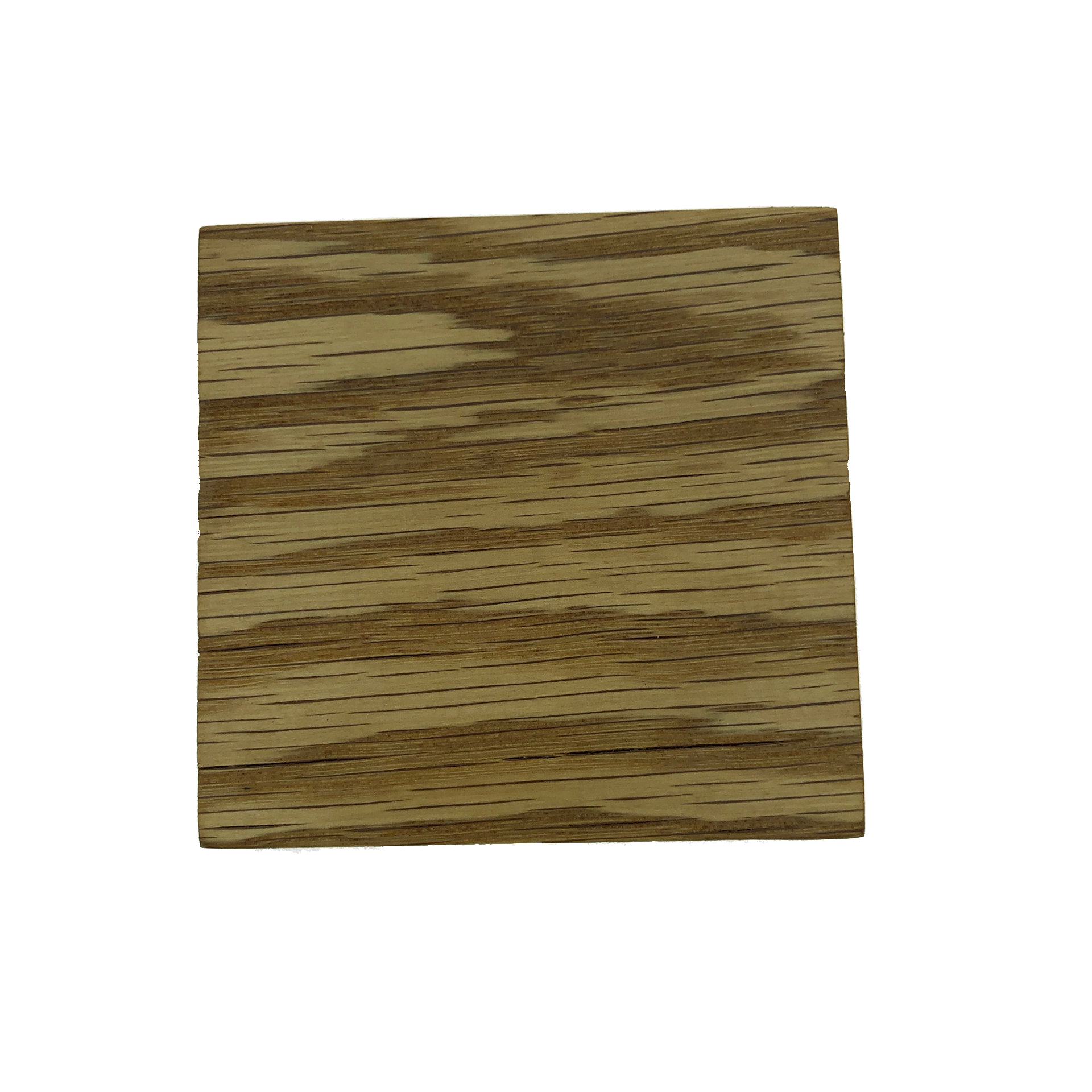 Handmade square wooden oak coasters - varnished and with non-slip feet