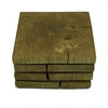 Square wooden rustic oak coasters - stack of four