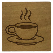 Wooden coaster - coffee cup