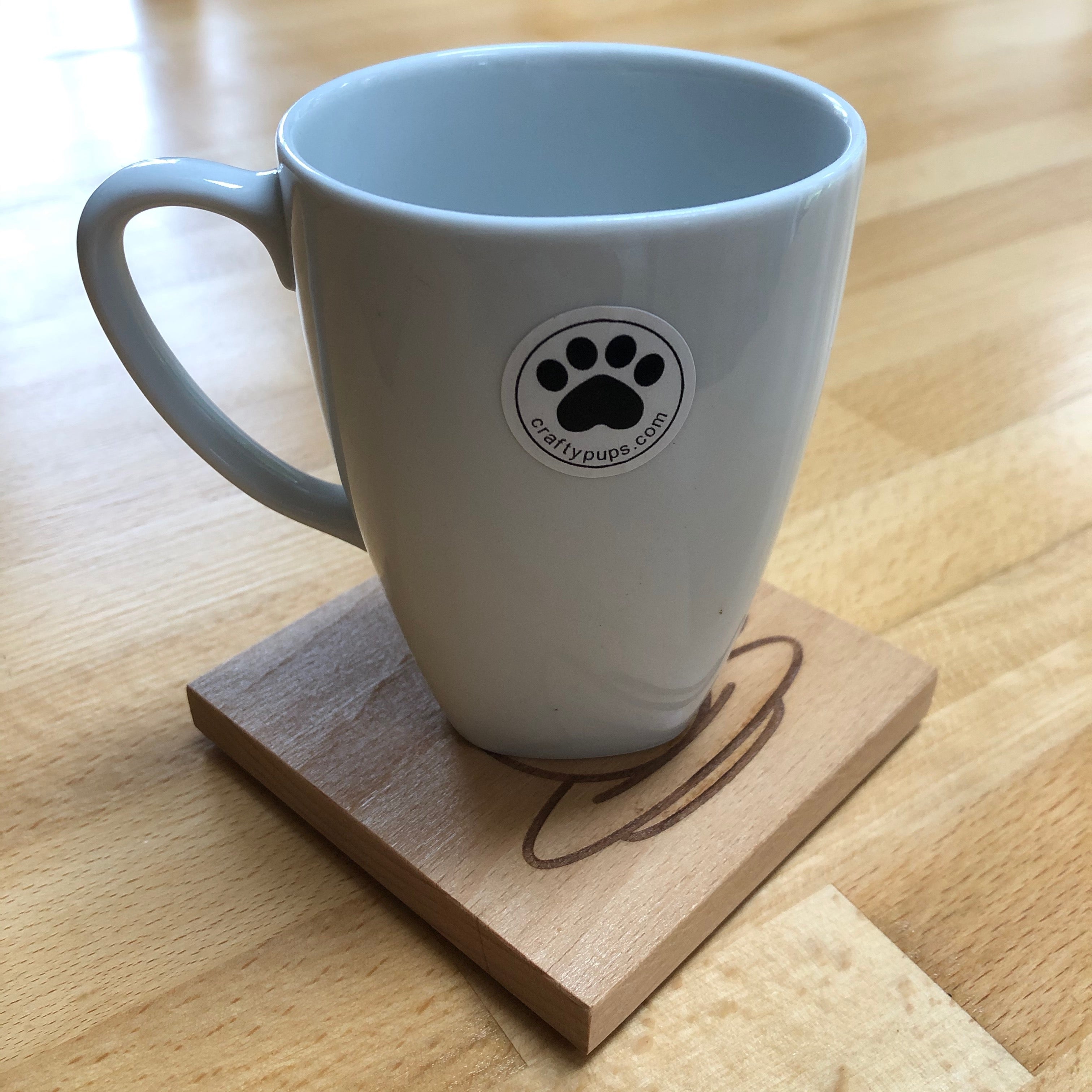 Wooden coaster - tea cup