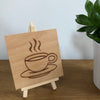 Wooden coaster - tea cup