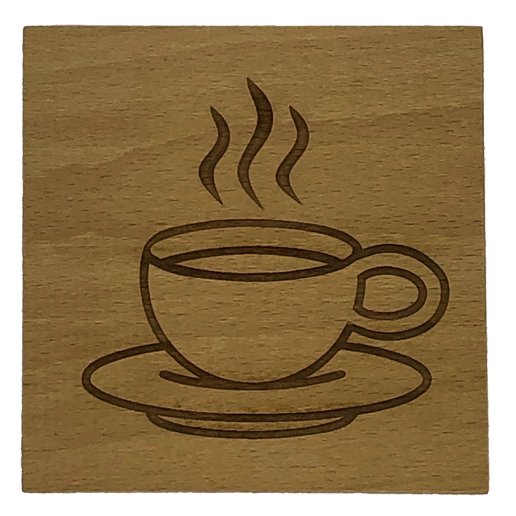 Wooden coaster - tea cup