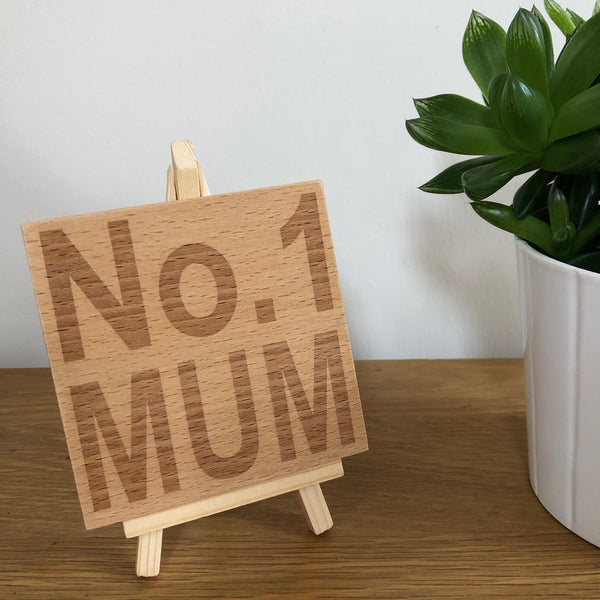 Wooden coaster - no. 1 mum