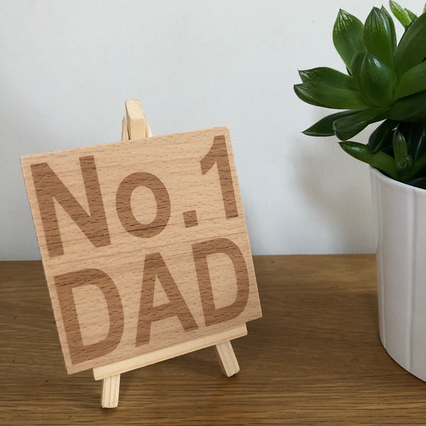 Wooden coaster - No. 1 Dad