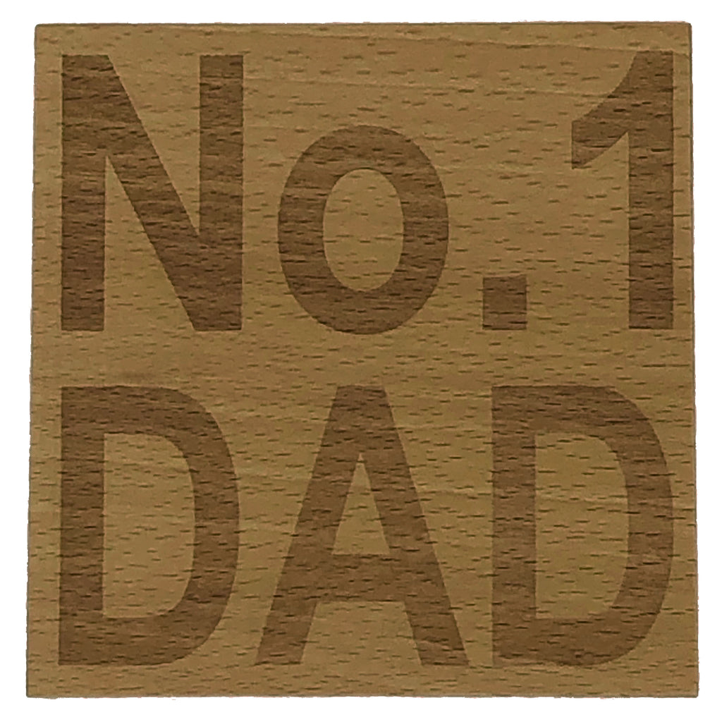 Wooden coaster - No. 1 Dad