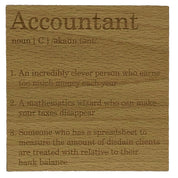 Wooden coaster - occupation - accountant