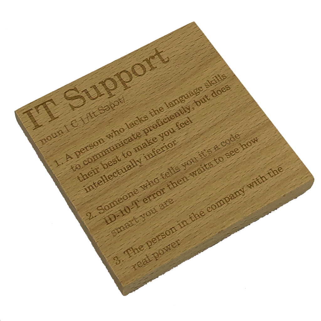 Wooden coaster - occupation - IT support