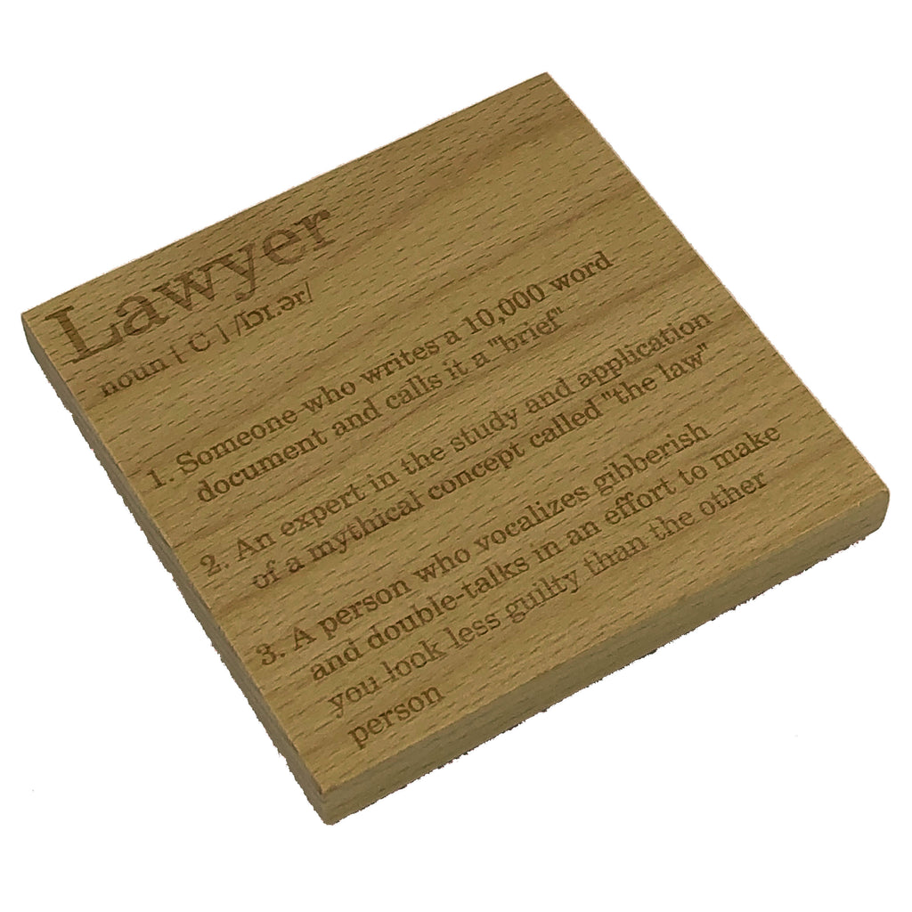 Wooden coaster - occupation - lawyer