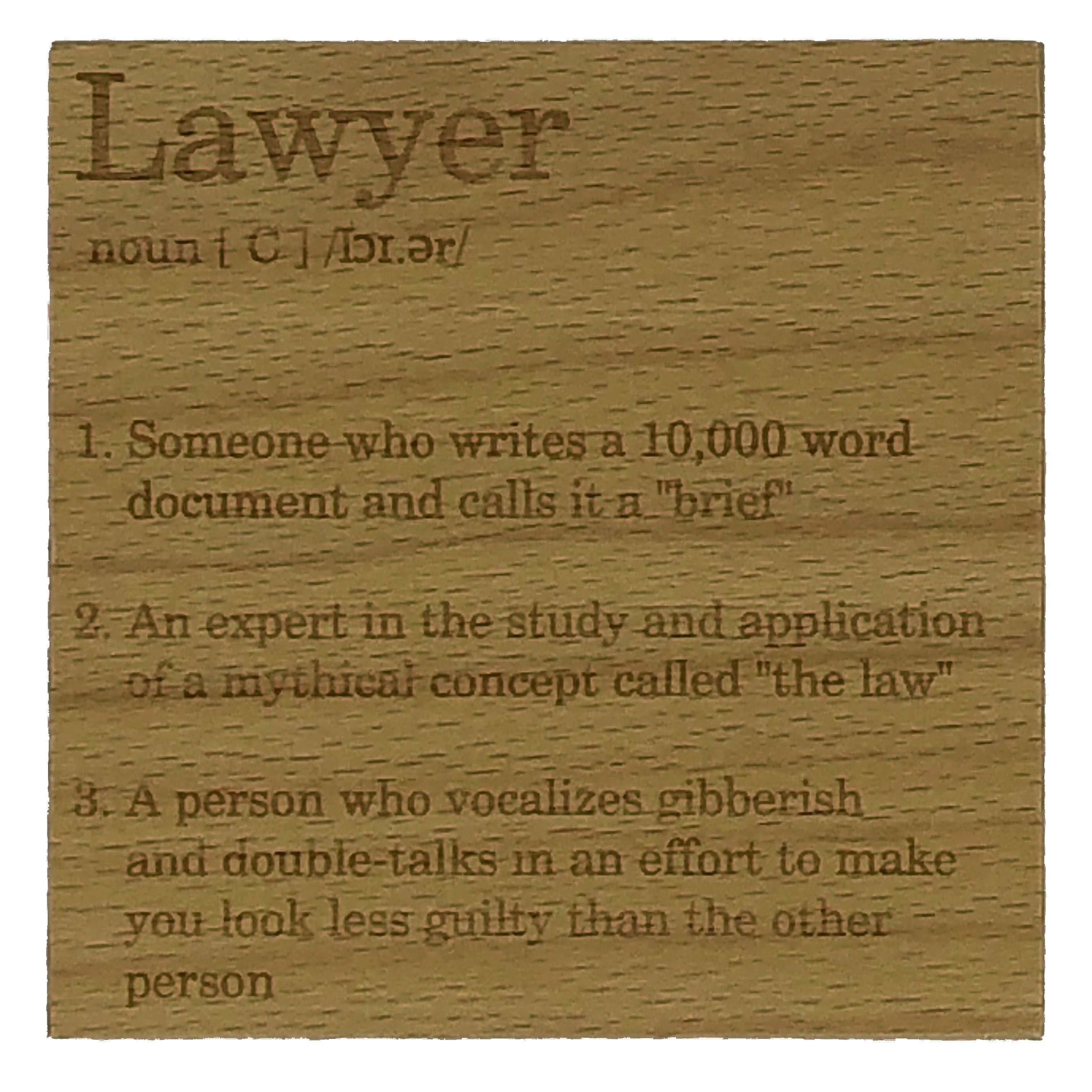 Wooden coaster - occupation - lawyer