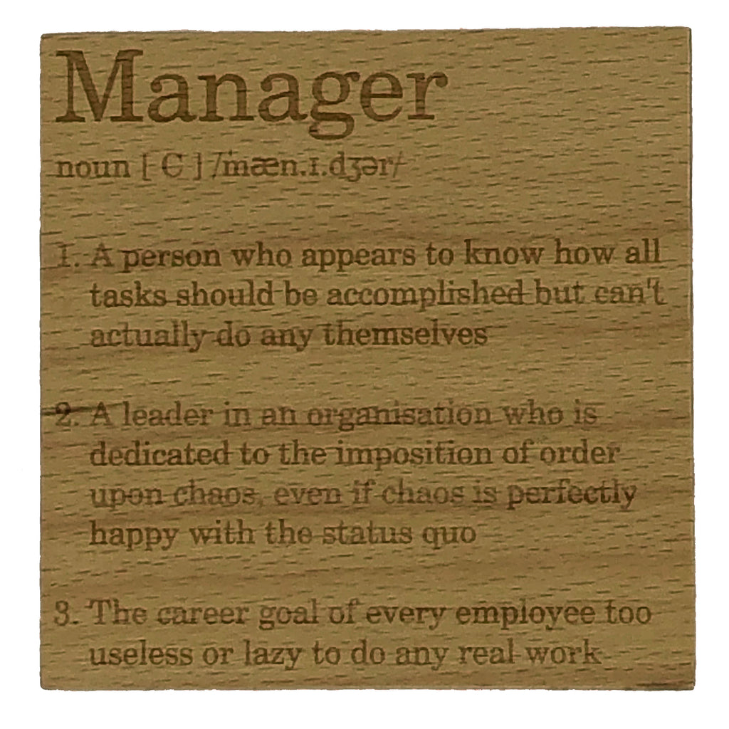 Wooden coaster - occupation - manager