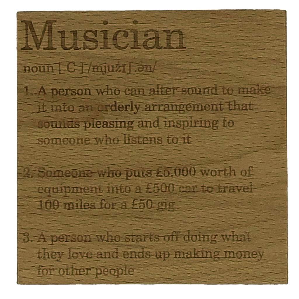Wooden coaster - occupation - musician