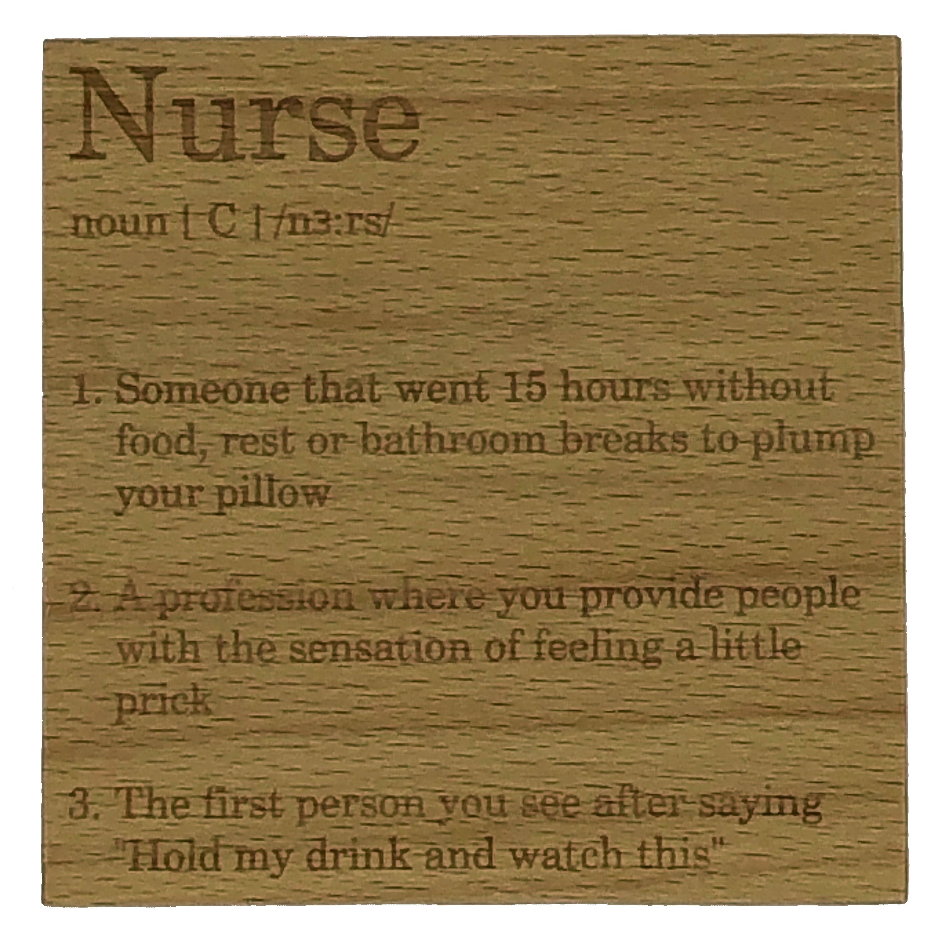 Wooden coaster - occupation - nurse