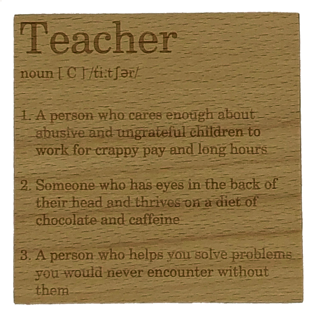 Wooden coaster - occupation - teacher