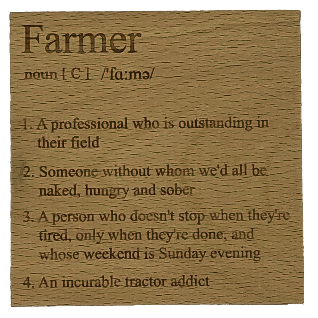 Wooden coaster - occupations - farmer