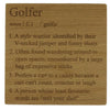 Wooden coaster - golfer definition