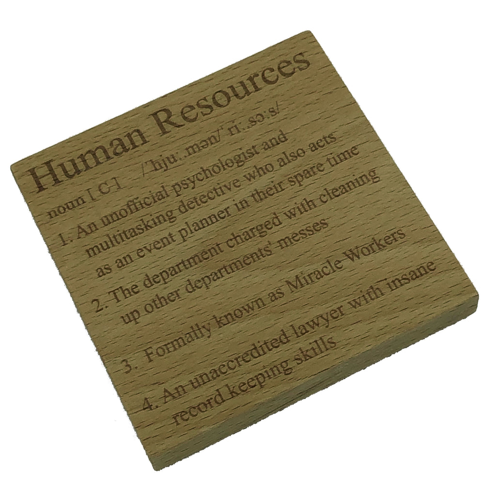 Wooden coaster - occupation - human resources HR