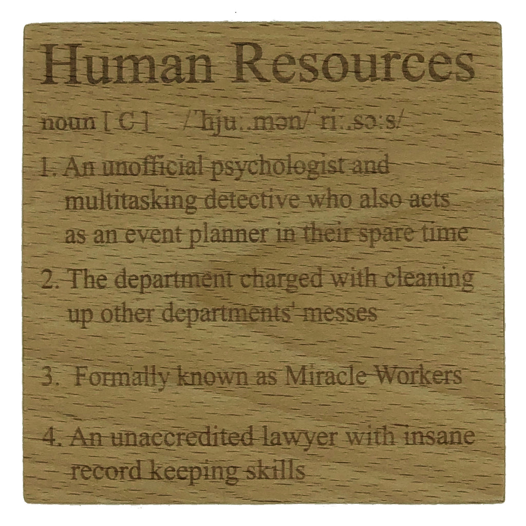 Wooden coaster - occupation - human resources HR