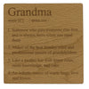 Wooden coaster gift for grandma - definition - varnished for protection