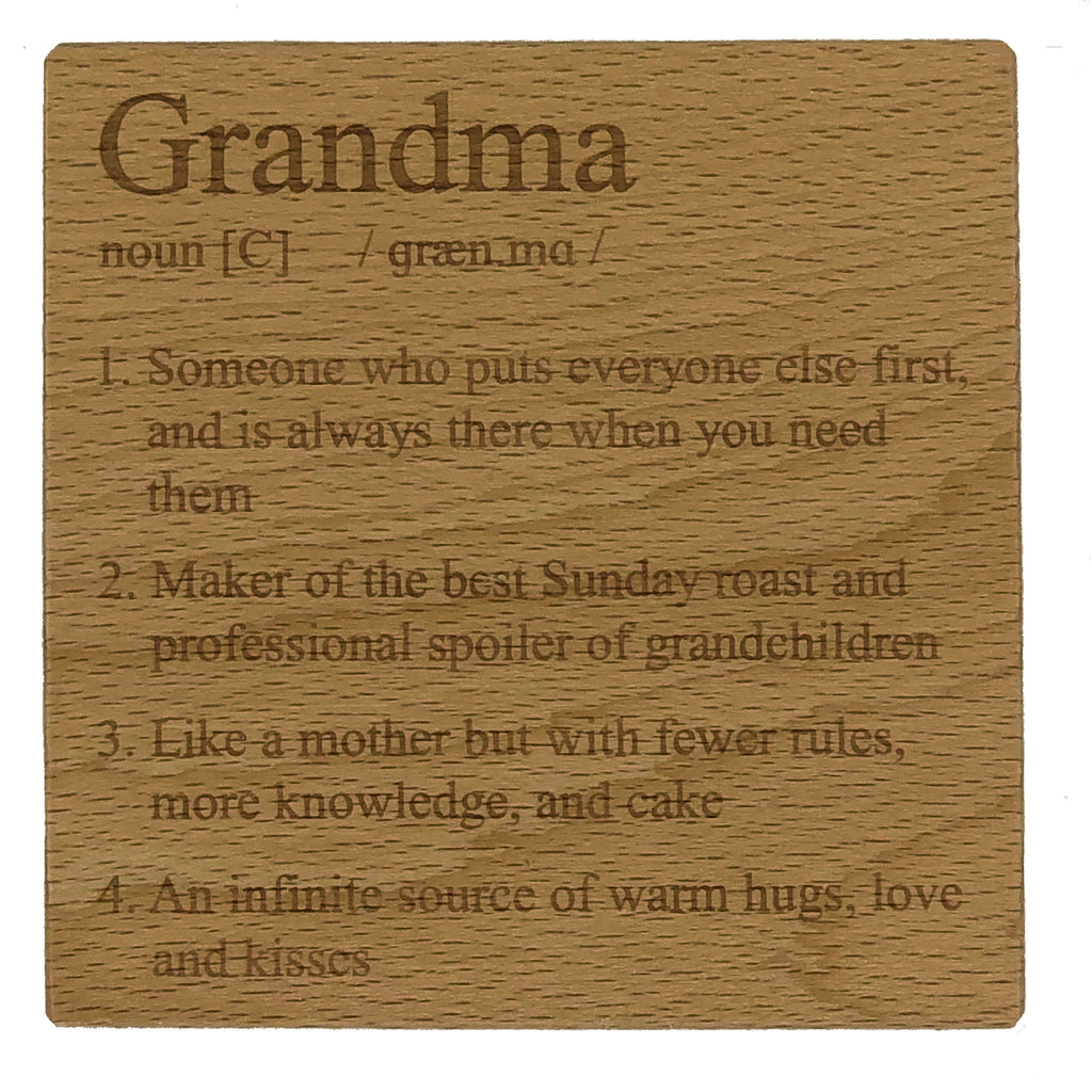 Wooden coaster - definition - grandma