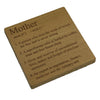 Wooden coaster gift for mother - definition - four non slip feet