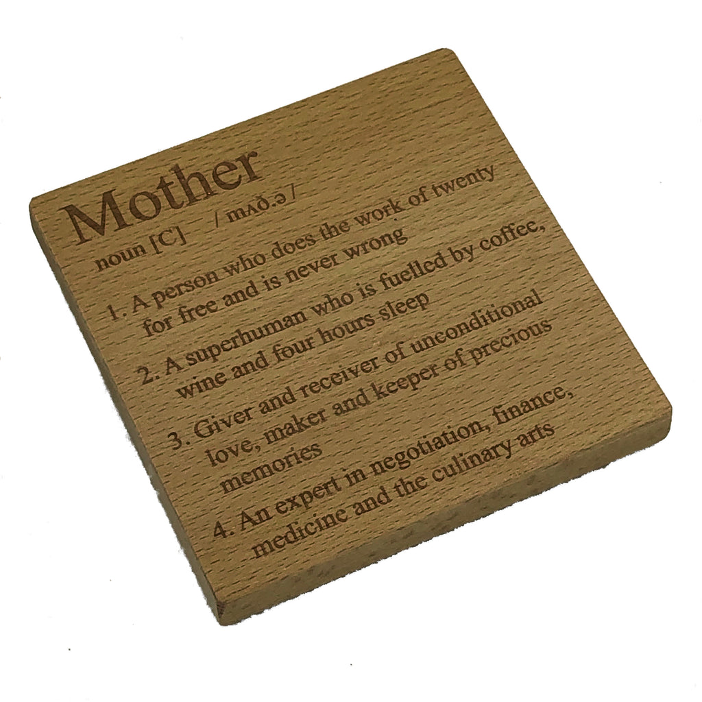 Wooden coaster - definition - mother