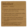 Wooden coaster gift for mother - definition - varnished for protection