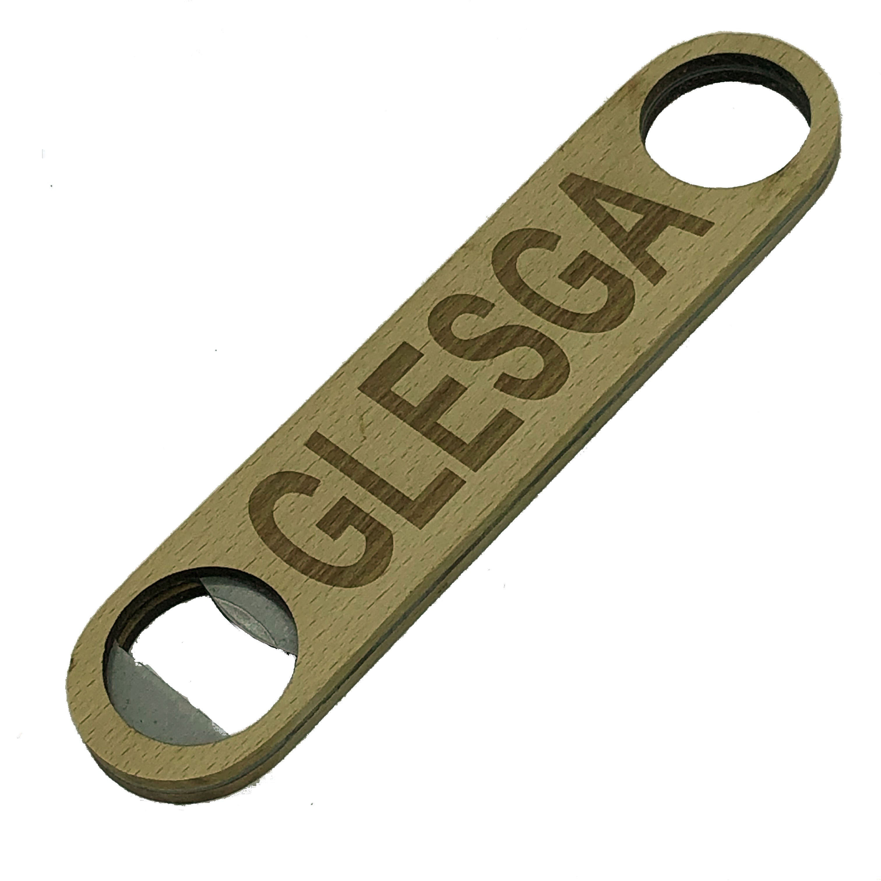 Wooden bottle opener gift - Scottish dialect - Glesga
