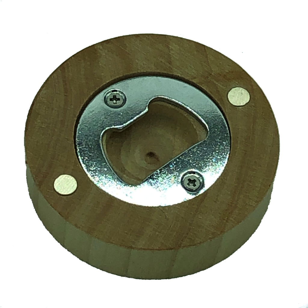 Wooden magnetic bottle opener - beer me!