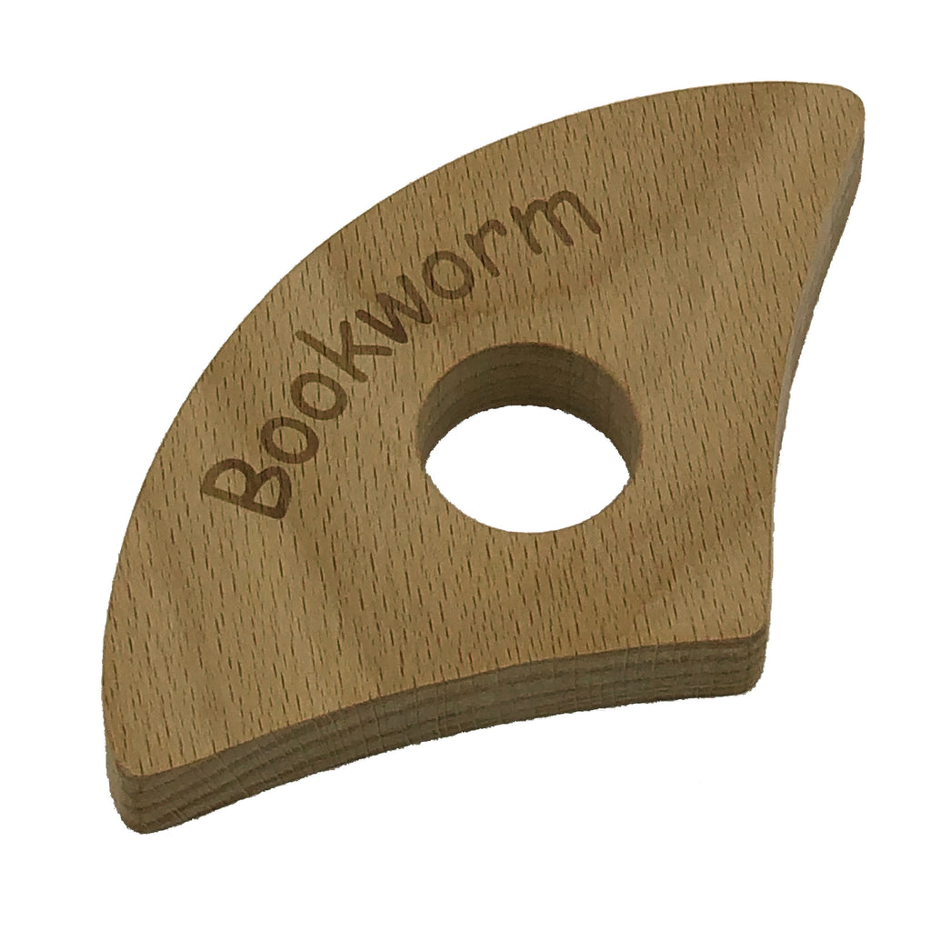 Wooden thumb book holder - bookworm