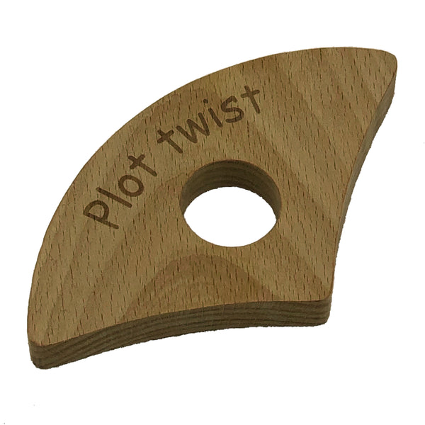 Wooden thumb book holder - plot twist