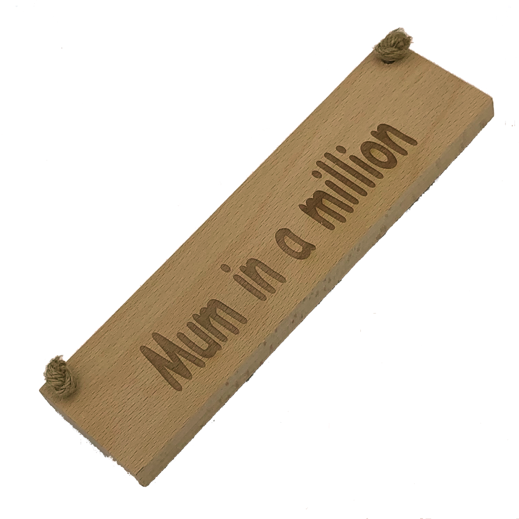 Wooden hanging plaque - mothers day - mum in a million