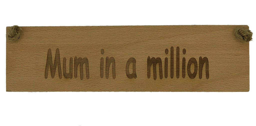 Wooden hanging plaque - mothers day - mum in a million
