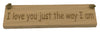 Wooden hanging plaque - I love you just the way I am