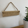Wooden hanging plaque - I love you more than beer - hanging